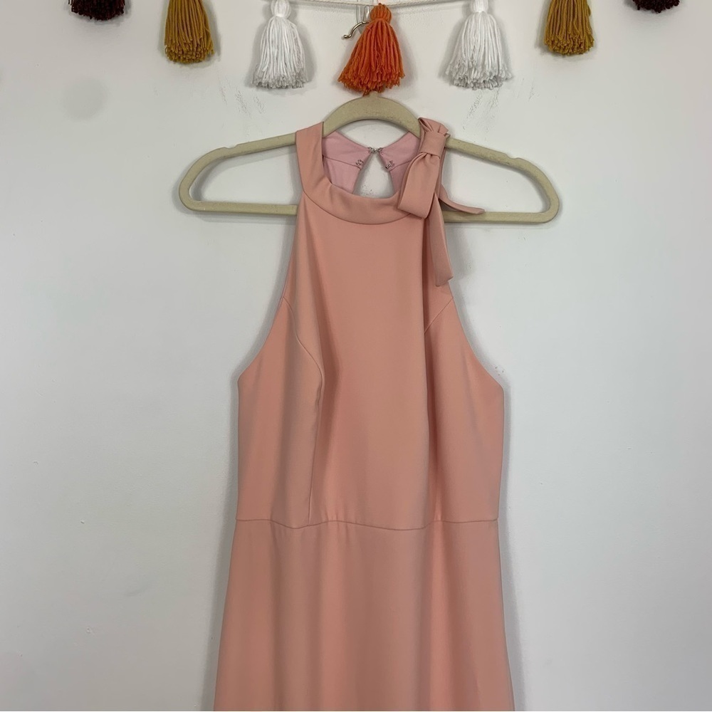 After Six Bow Neck Open Back Trumpet Gown Pink Size 12 - Picture 4 of 11
